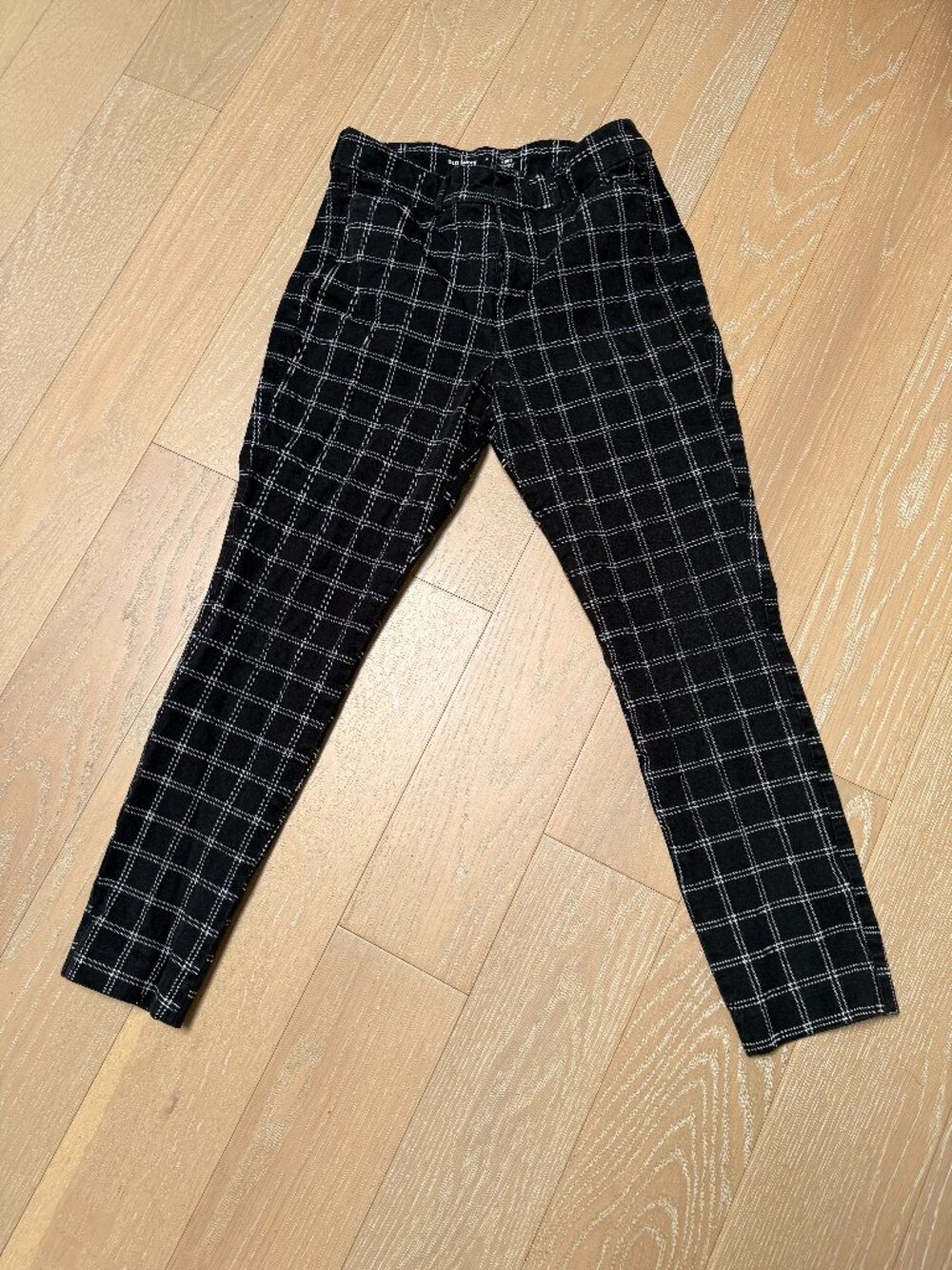 Old Navy Pixie Straight Leg Pants (Black & White Plaid)